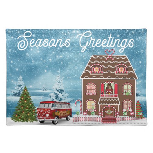 Holiday Gingerbread House  Cloth Placemat