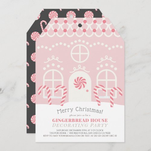 Holiday Gingerbread House Decorating Party Invitation