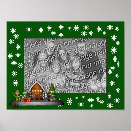 Holiday Gingerbread House Elf Add Your Photo  Poster