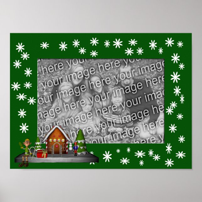 Holiday Gingerbread House Elf Add Your Photo  Poster (Front)