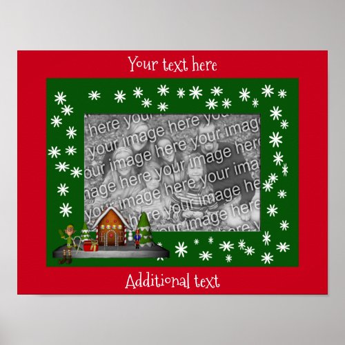 Holiday Gingerbread House Frame Add Your Photo  Poster