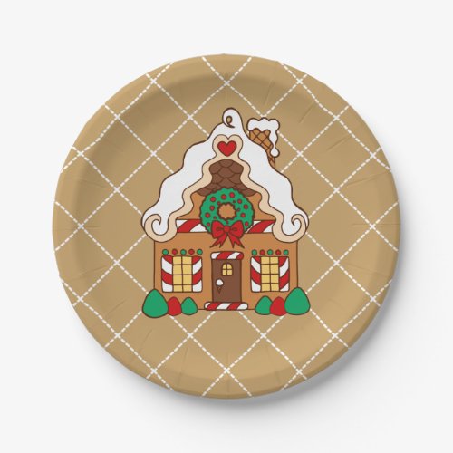 Holiday Gingerbread House Party Paper Plates