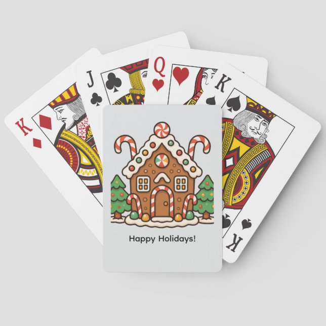 Holiday Gingerbread House Poker Cards (Back)