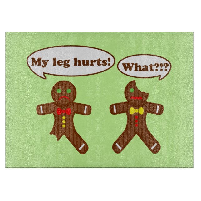 Holiday Gingerbread Humor Cutting Board (Front)