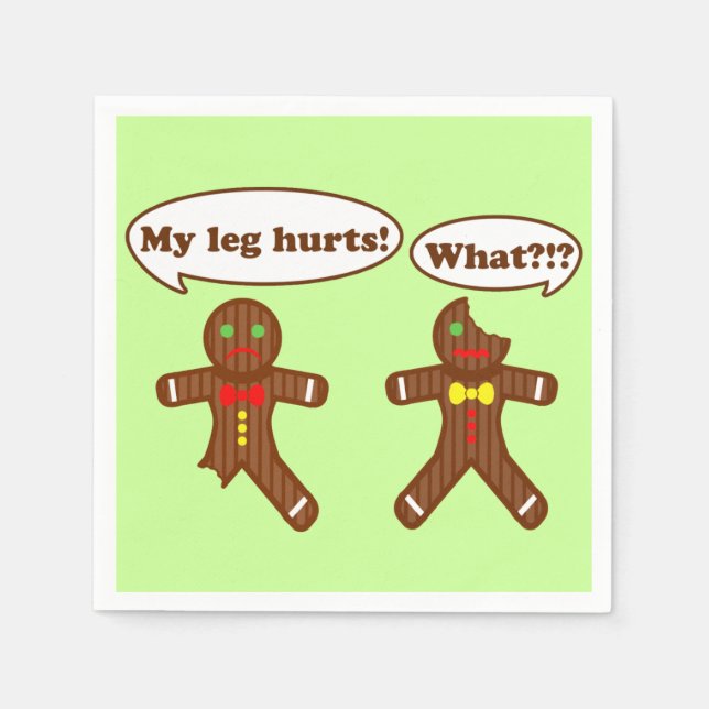 Holiday Gingerbread Humor Napkins (Front)