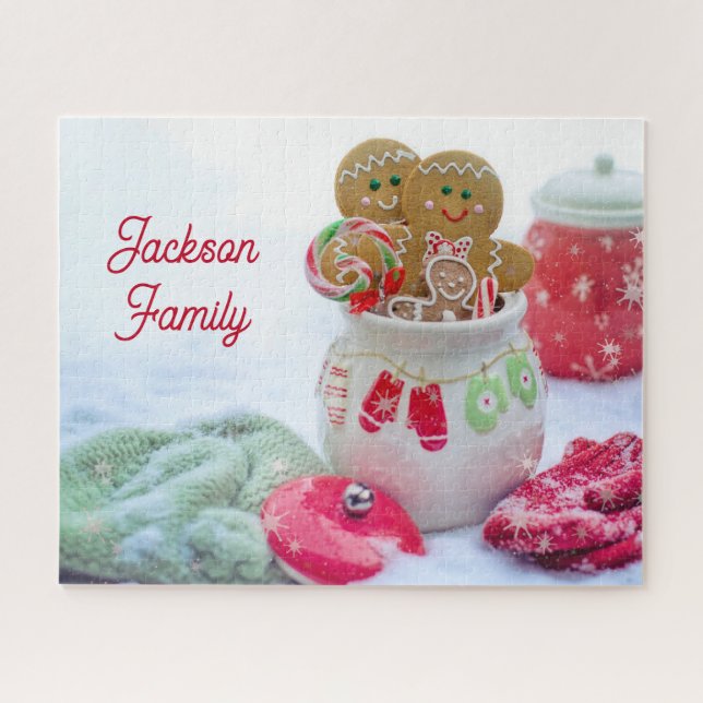 Holiday Gingerbread in the Snow Photo Jigsaw Puzzle (Horizontal)