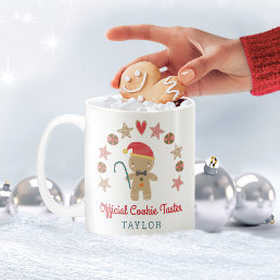 Holiday Gingerbread Man Official Cookie Taster Two-Tone Coffee Mug