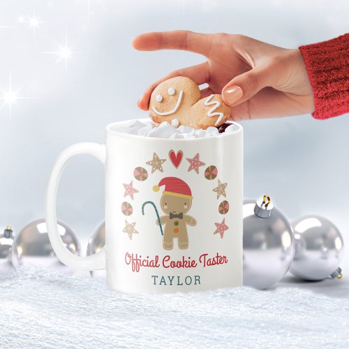 Holiday Gingerbread Man Official Cookie Taster Two_Tone Coffee Mug