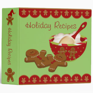 Holiday Gingerbread Man Recipe Binder - 2" Size