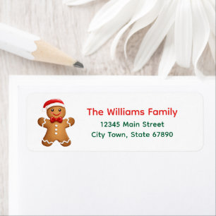 Holiday Gingerbread Man Return Address Label