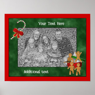 Holiday Gingerbread Men Create Your Own Photo  Poster