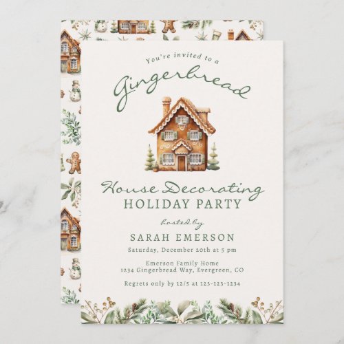 Holiday Gingerbread Party Invitation