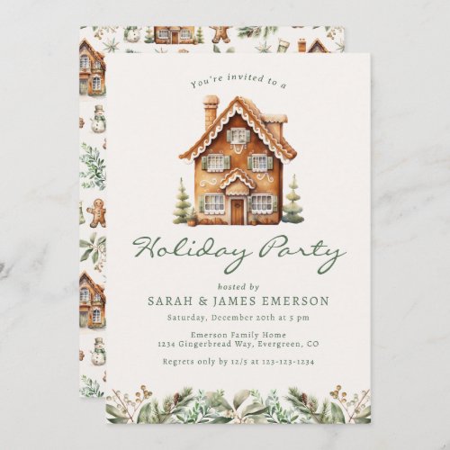 Holiday Gingerbread Party Invitation