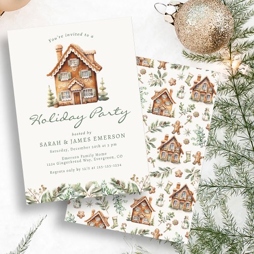 Holiday Gingerbread Party Invitation