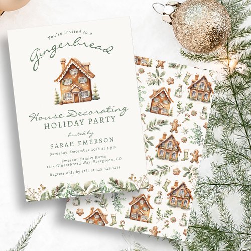 Holiday Gingerbread Party Invitation