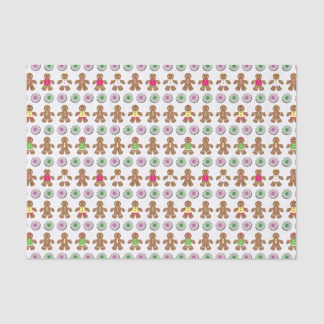 Holiday Gingerbread People and Candy Tissue Paper (Front)