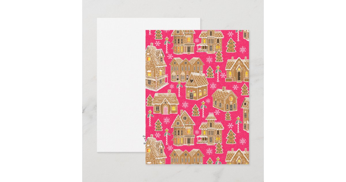 Gingerbread Note Design Holiday Gingerbread Village Note Card | Zazzle