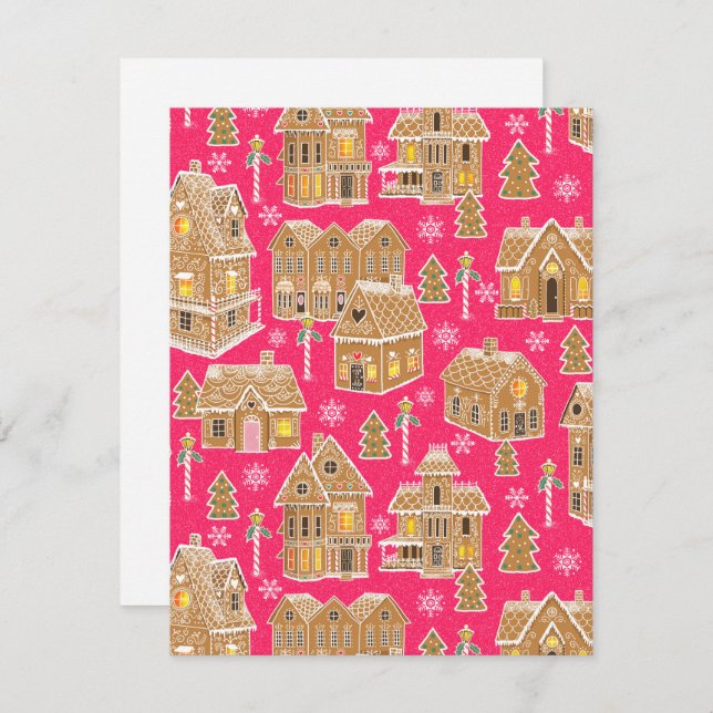 Holiday Gingerbread Village Note Card (Front/Back)