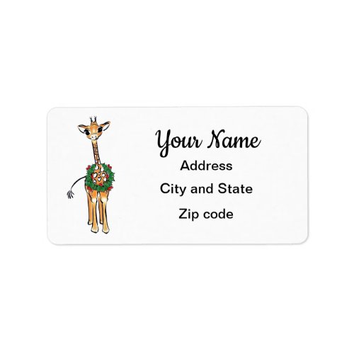 Holiday giraffe label