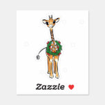Holiday Giraffe Sticker