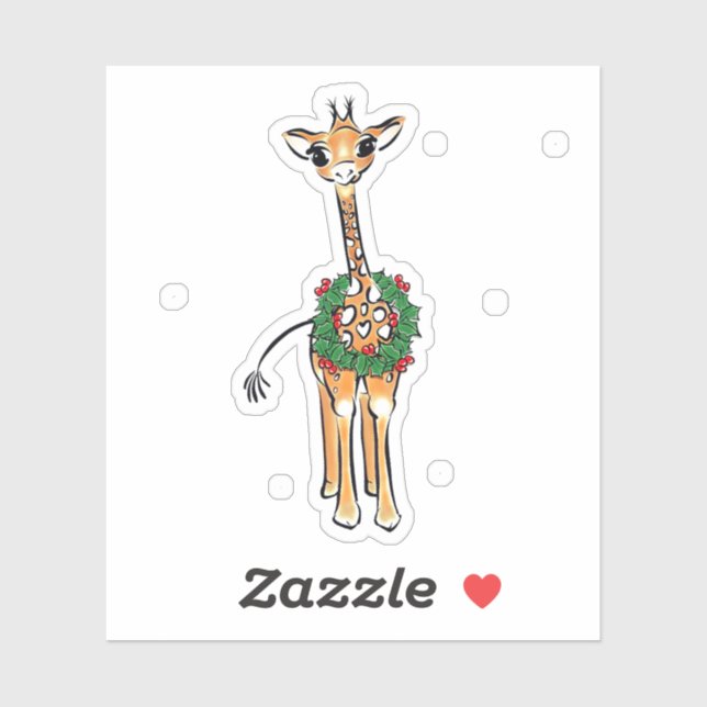 Holiday Giraffe Sticker (Sheet)