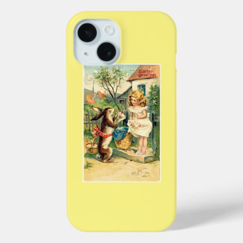 Holiday Girl  Bunny Vintage Easter Case_Mate iPho iPhone 15 Case