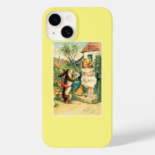 Holiday Girl & Bunny Vintage Easter Case-Mate iPho Case-Mate iPhone 14 Case