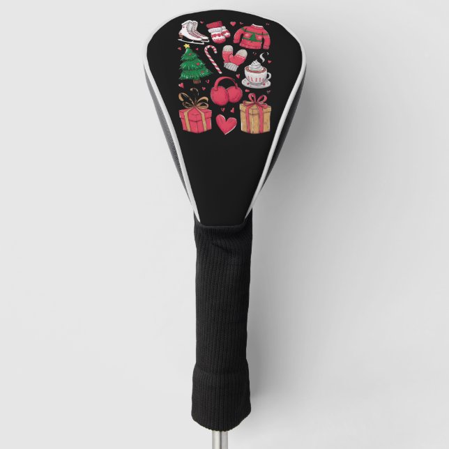 Holiday Girls Cute Costume Funny Christmas Golf Head Cover (Front)