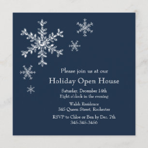 Holiday Glamour Open House Invitation (blue)