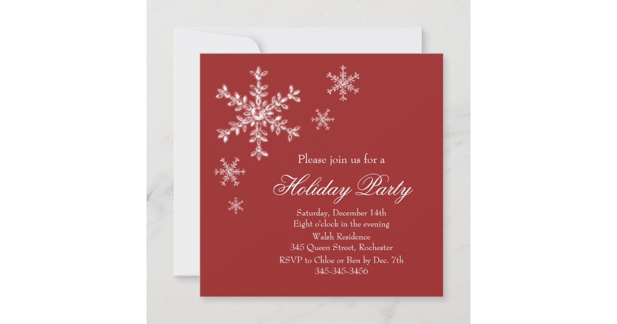 Holiday Glamour Party Invitation (red) | Zazzle