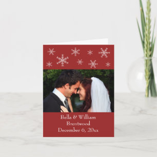 Holiday Glamour Red Wedding Thank You Card