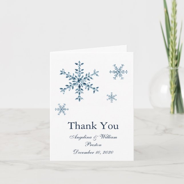 Holiday Glamour Wedding Thank You Card (Front)