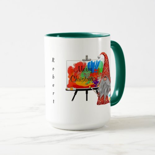 Holiday Gnome Artist Personalized Mug