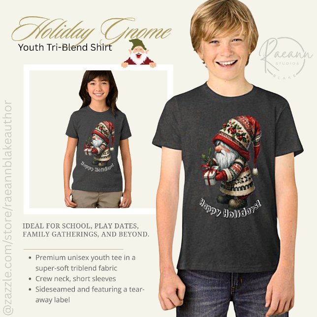 Holiday Gnome Youth  Tri-Blend Shirt (Creator Uploaded)
