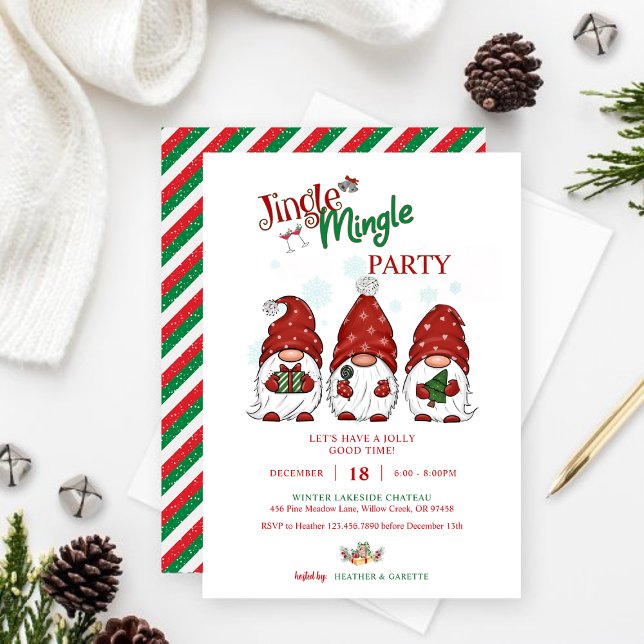 Holiday Gnomes Christmas Party Invitation (Holiday Gnomes Christmas Party Invitation)