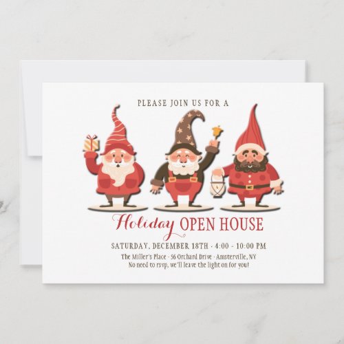 Holiday Gnomes Open House Invitation