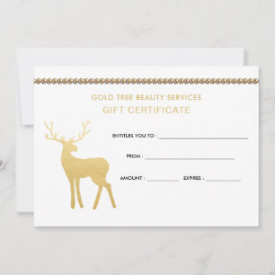 Holiday Gold Antler Stag Gift Certificate