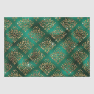 Holiday Gold Christmas Metallic Damask Elegant Tissue Paper