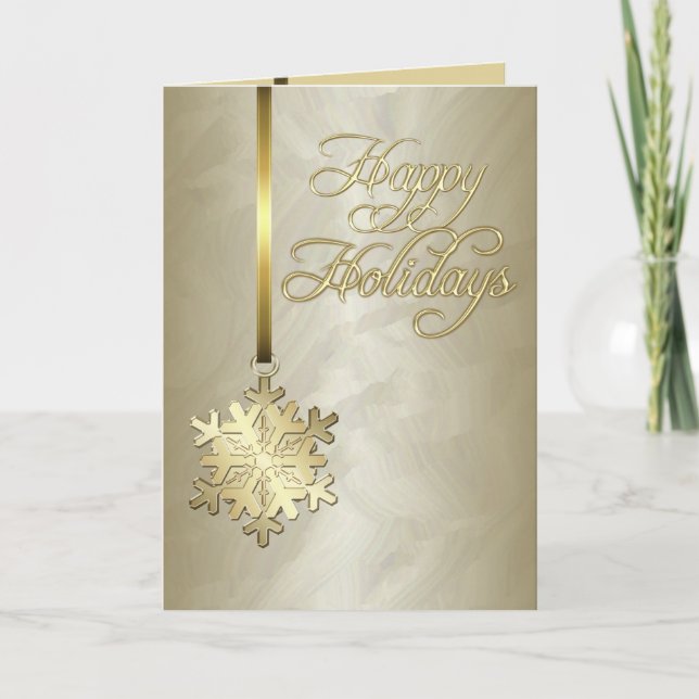 Holiday Gold Foil Gold Snowflake Card (Front)