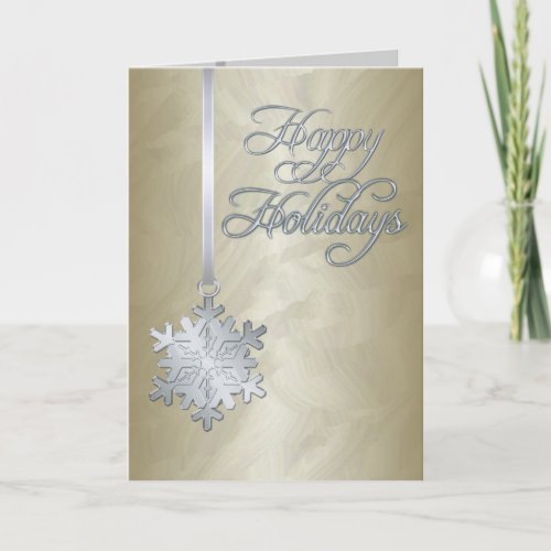 Holiday Gold Foil Silver Snowflake Card