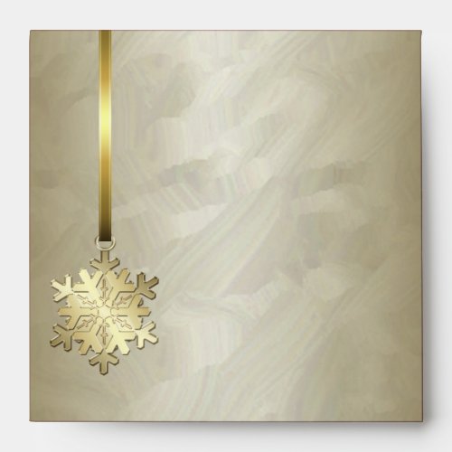 Holiday Gold Snowflake Gold Foil Christmas Envelope