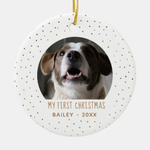 Holiday Golden Snow My First Christmas Pet Ceramic Ornament