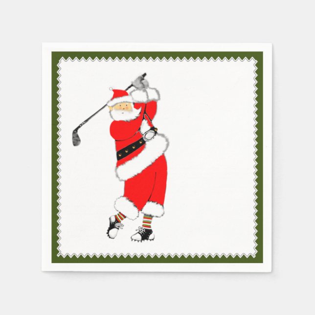 Holiday Golf Party Napkins (Front)