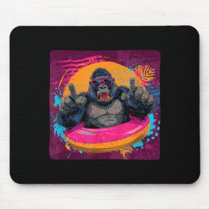 Holiday Gorilla in Cool Style for Beach and Pool Mouse Pad