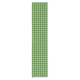 Holiday Green Checkerboard Short Table Runner