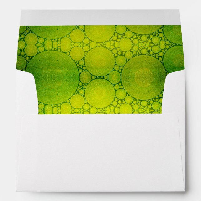 Holiday green circle pattern inside modern stylish envelope (Back (Bottom))