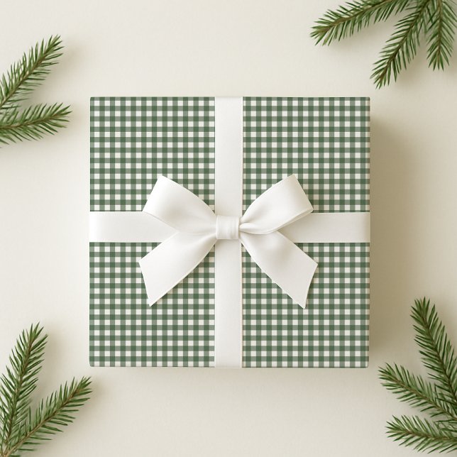 Holiday Green Gingham Wrapping Paper (Creator Uploaded)