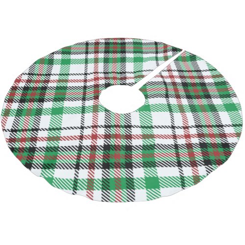 Holiday Green Plaid Pattern Brushed Polyester Tree Skirt