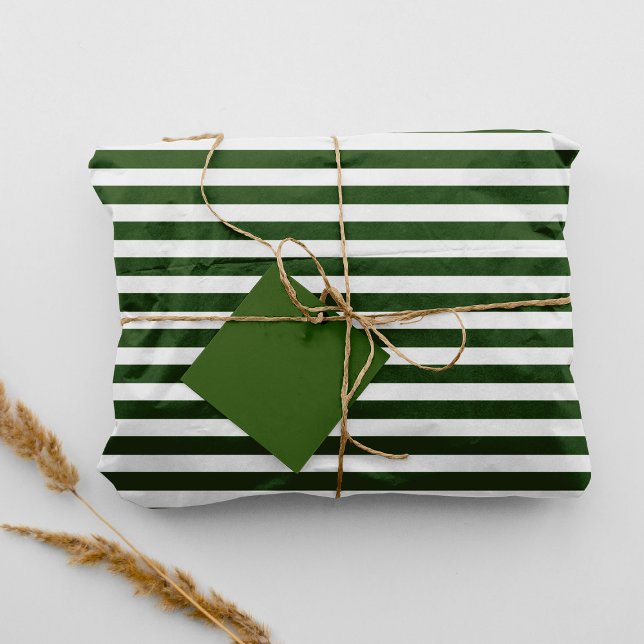 Holiday Green White Striped Color #325513 Tissue Paper (Holiday Green White Striped Color #325513 Tissue)