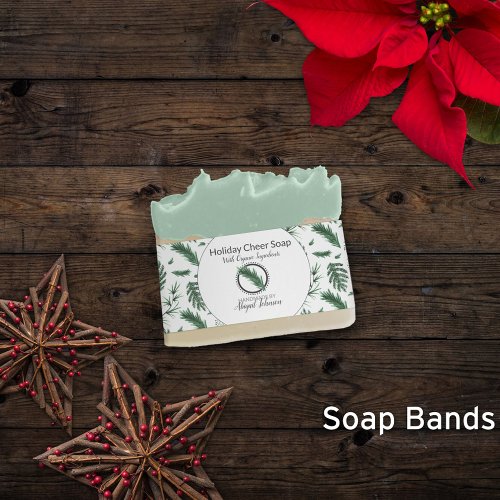 Holiday Greenery Artisan Soap Band Wrap
